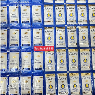 6 Dây dầu gội/ dầu xả Dove Phục hồi hư tổn gói 6g (dây 10 gói)