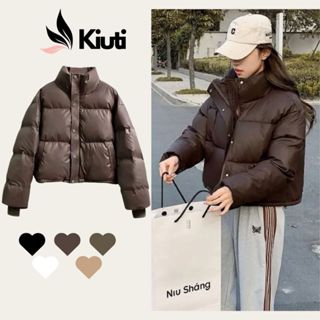 Áo phao da nữ hàng Quảng Châu KIUTI áo khoác nữ mùa đông không mũ áo khoác phao siêu nhẹ Kiuti