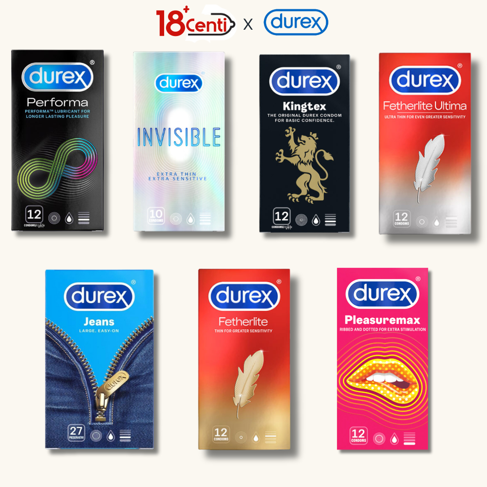 Bao cao su Durex Fertherlite, Invisible, Performa, Pleasuremax, Kingtex, Jeans
