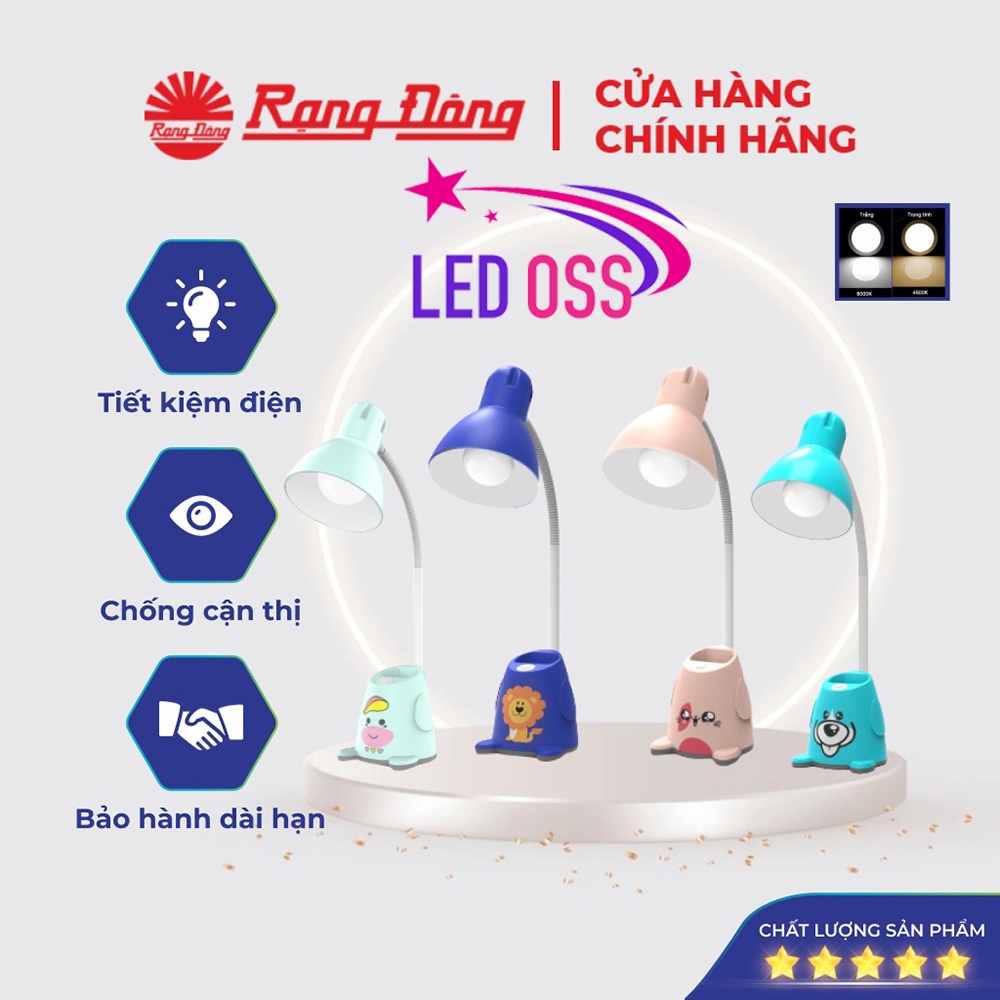 Đèn học RẠNG ĐÔNG, Đèn học để bàn, Đèn bàn, Đèn học chống cận bảo vệ thị lực. Đèn học cho bé 5w