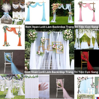 Rèm vải voan lưới trang trí cao 3m×1.6m.Combo Siêu Tiện Lợi,Tặng Dây Treo