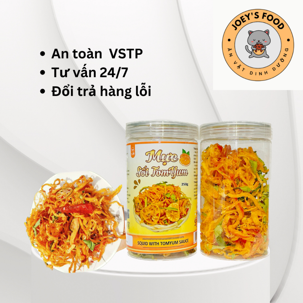 MỰC SỐT TOMYUM 250g Ăn vặt dinh dưỡng - Joey's Food