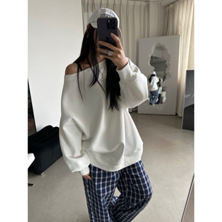 Không xù lông✅ Áo sweater nỉ dáng rộng mặc 2 kiểu lệch vai, trễ vai, áo nỉ chui đầu phong cách cho nữ streetstyle mới