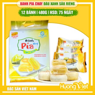 Bánh pía chay đậu xanh sầu riêng mini 500g, bánh pía chay Tân Huê Viên không trứng [TÚI 12 BÁNH]