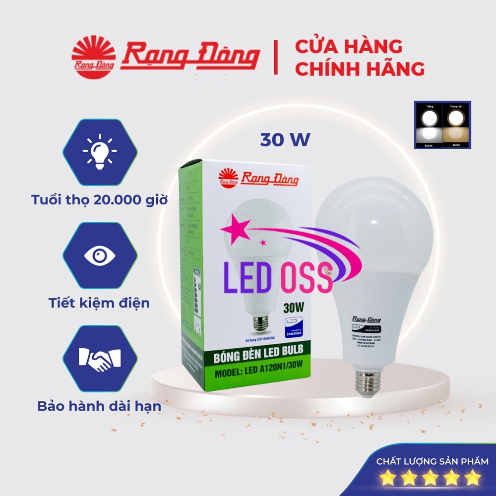 Bóng Đèn LED tròn  30W Rạng Đông - SAMSUNG ChipLED