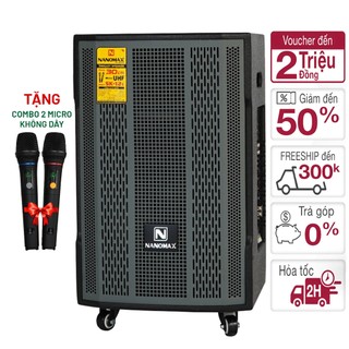 Loa kéo 3 tấc bass 30cm công suất lớn bluetooth nanomax sk-12i tặng 2 mic uhf bản mới g4