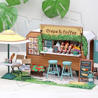Mô hình giấy kiến trúc Xe bán Cafe & thức ăn nhanh