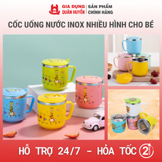 Cốc uống nước inox nhiều hình cho bé yj07