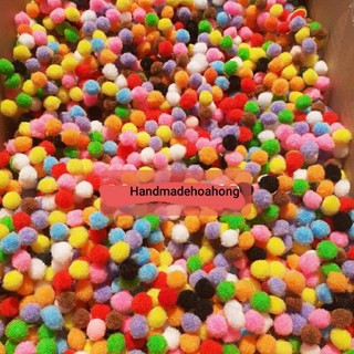 50 - 100 hạt bông PomPom / hạt bombom, KẸP GẮP pompom- Hình trang trí mầm non, lớp học, thiệp, bao lì xì, con vật, hoa