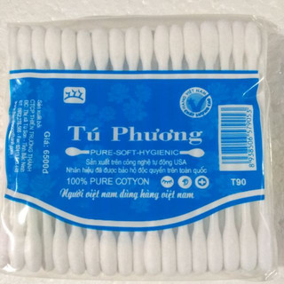 Bông tăm ngoáy tai cho người lớn gói 100 que, tăm bông ngoáy taI Tú Phương