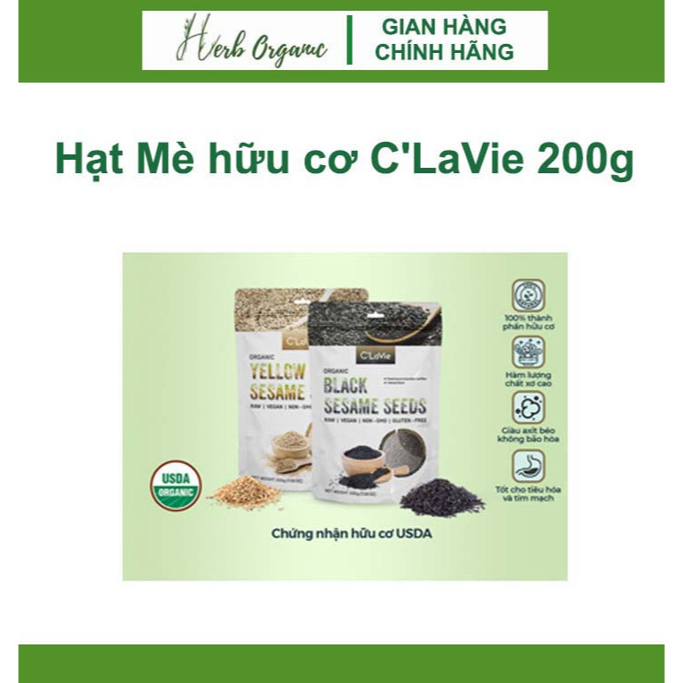 Hạt Mè hữu cơ C'LaVie 200g