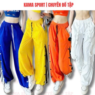 Quần jogger thể thao nữ chất gió ống suông cúc bấm chuyên nhảy zumba, dance, aerobic
