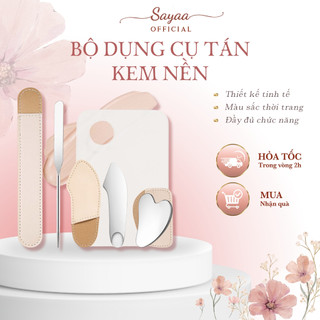 Bộ Dụng Cụ Trộn Tán Kem Nền Que Bằng Thép Không Gỉ , phụ kiện trang điểm Sayaa