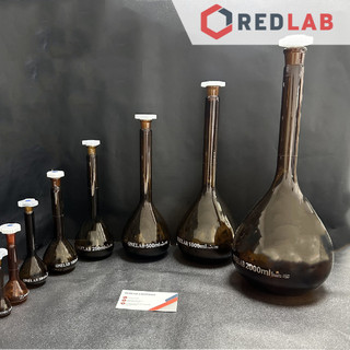 Bình định mức nâu nút nhựa 10ml 25ml 50ml 100ml 250ml 500ml 1000ml 2000ml, hãng onelab