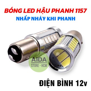 01 bóng đèn phanh, stop NHẤP NHÁY F1 - LED 18W thấu kính chuẩn 1157