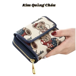 Ví Nữ Mini Cầm Tay Nhiều Ngăn Có Khóa Kéo BEAR Kim01 - Hàng Quảng Châu