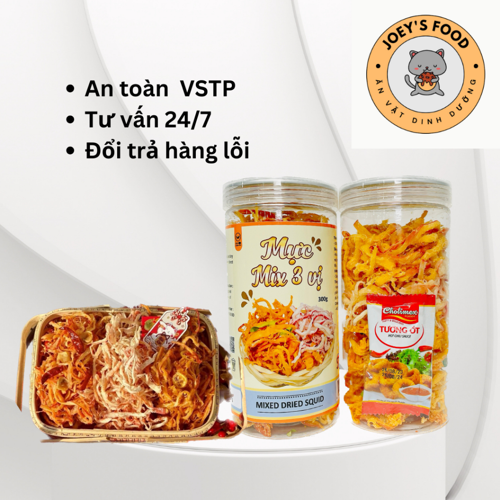 MỰC MIX 3 VỊ 300g Ăn vặt dinh dưỡng - Joey's Food