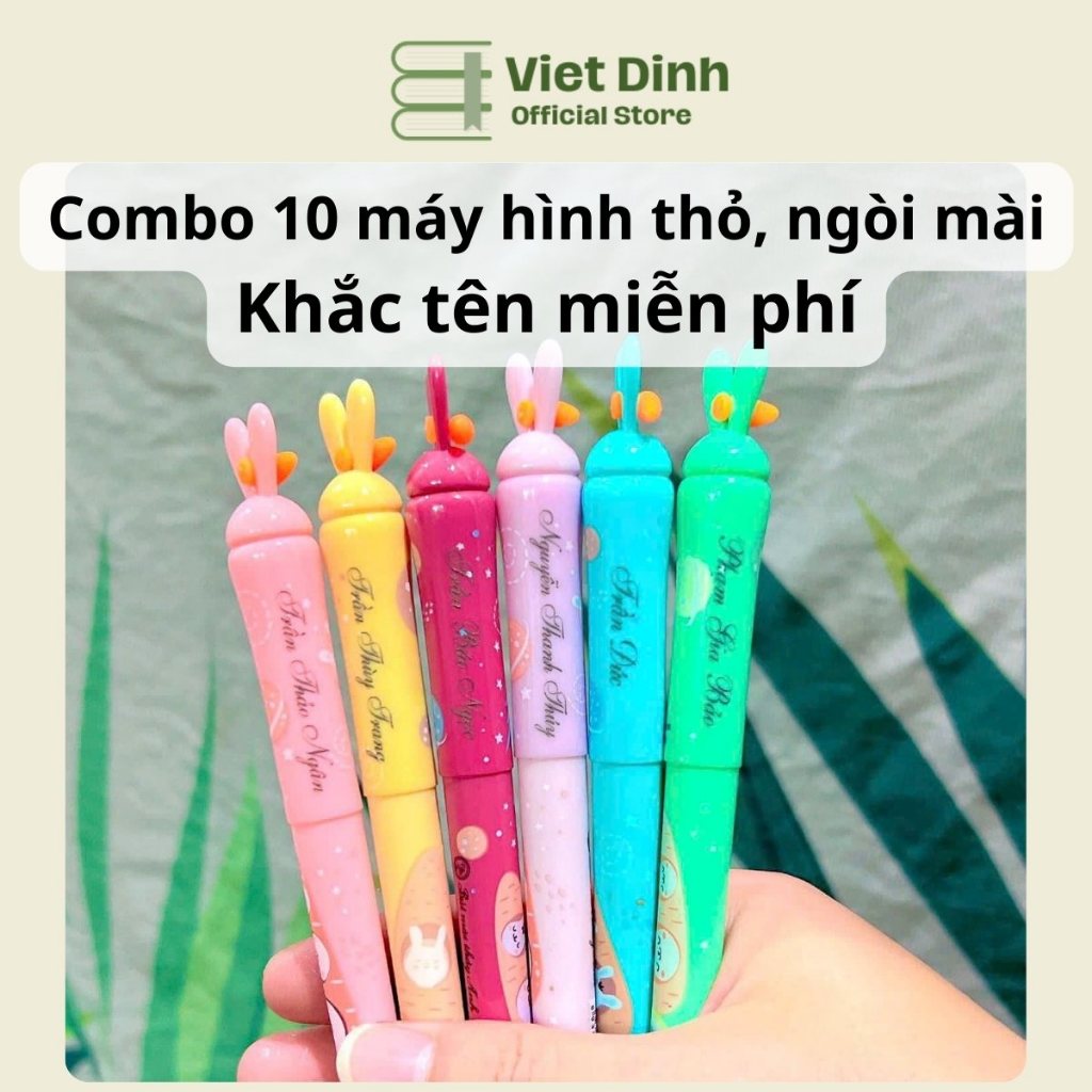   Combo  Combo 10 bút 5 bút máy ngòi mài hình thỏ cà rốt nét nhỏ thanh đậm cầm nắm nhẹ nhàng khắc tên miễn phí 