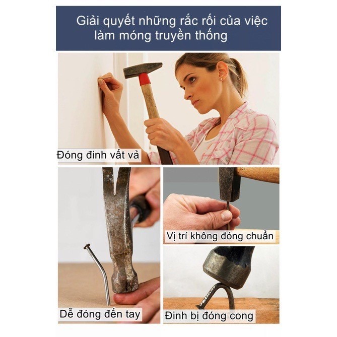 [ KHUYẾN MÃI ] Dụng cụ đóng đinh st18b kèm hộp 400 đinh, Búa đóng đinh bê tông tiện lợi cho dân kỹ t