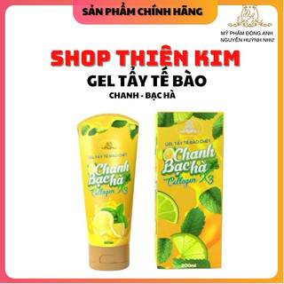 Tẩy Tế Bào Chanh Bạc Hà Collagen X3 Loại Bỏ Tế Bào Chết Giúp Da Mịn Màng Tuýp 200ml