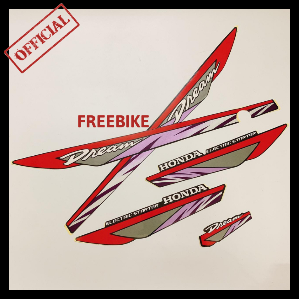 (TEM XỊN) BỘ TEM DÁN FULL XE DREAM LÙN ĐỜI 1994 MÀU ĐỎ