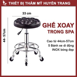 Ghế Spa Xoay, Ghế Mát Xa Đôn Hơi Có Múi, Chiều Cao Thay Đổi Linh Động, Inox Sáng Đẹp