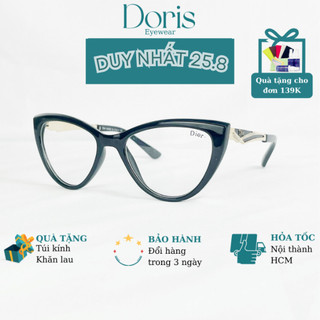 Gọng kính mắt mèo nhựa màu đen phối kim loại dior dành cho nữ doriseyewear