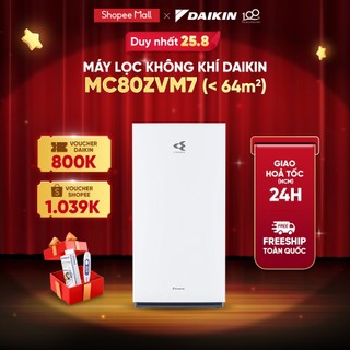 Máy lọc không khí daikin mc80zvm7 - điều khiển app - twin streamer - diện tích sử dụng 64m²