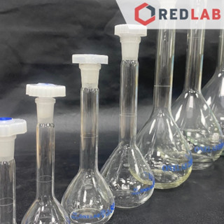 Bình định mức trắng nút nhựa ONELAB 10 20 25 50 100 200 250 500 1000 2000 ml, dùng định mức mẫu thí nghiệm, có VAT