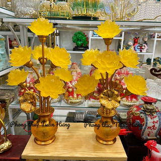 (1 cặp )Vip Đèn thờ hoa sen cao cấp bình ngọc sgls, hàng sẵn kho, ảnh tự chụp
