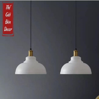 Đèn trang trí Vintage T087 , chao đèn độc đáo màu trắng D300 kèm bóng