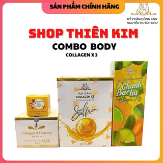 Combo Body Collagen X3 Luxury + Kích trắng + Tẩy tế bào + Tắm trắng Mỹ phẩm Đông Anh Chính Hãng