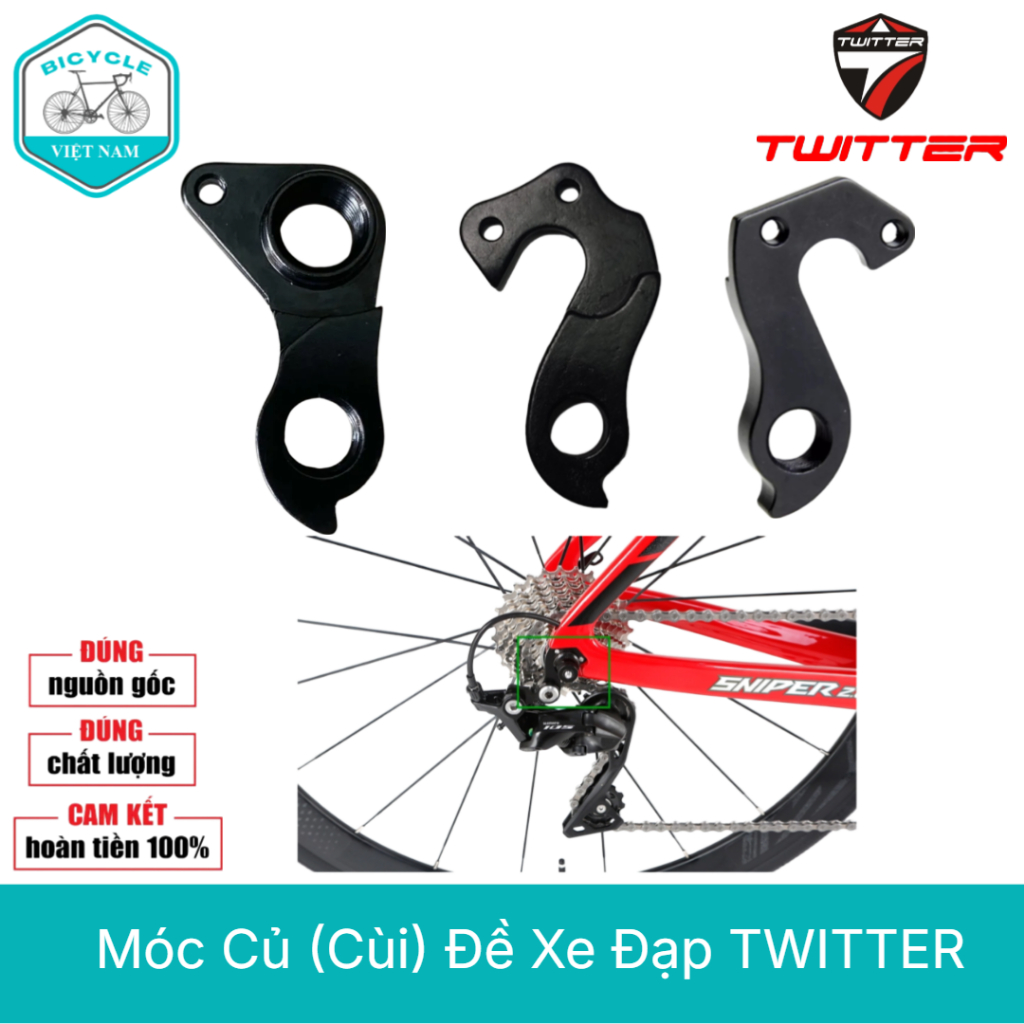 Móc Pas Gắn Củ Cùi Đề Cho Khung Sườn Xe Đạp TWITTER – Hàng Chính Hãng