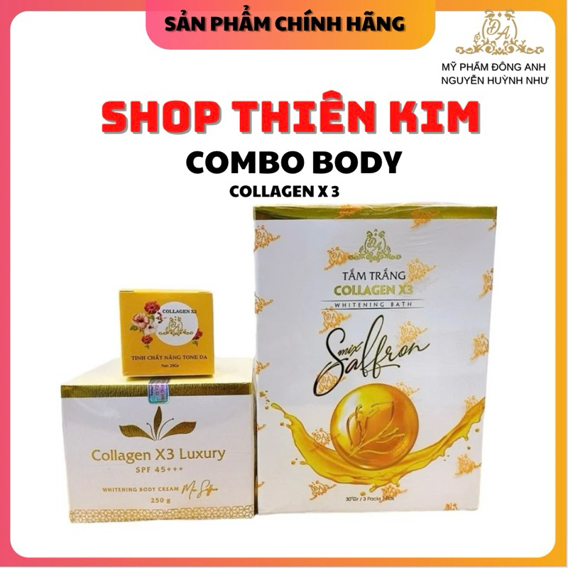 Combo Body Luxury + K.trắng X3 + T.trắng Collagen X3 Luxury Chính Hãng 100%