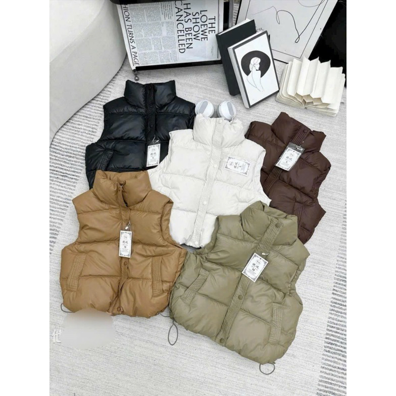 Áo Khoác Phao Ghi Lê Nữ Chất Phao Da 2024