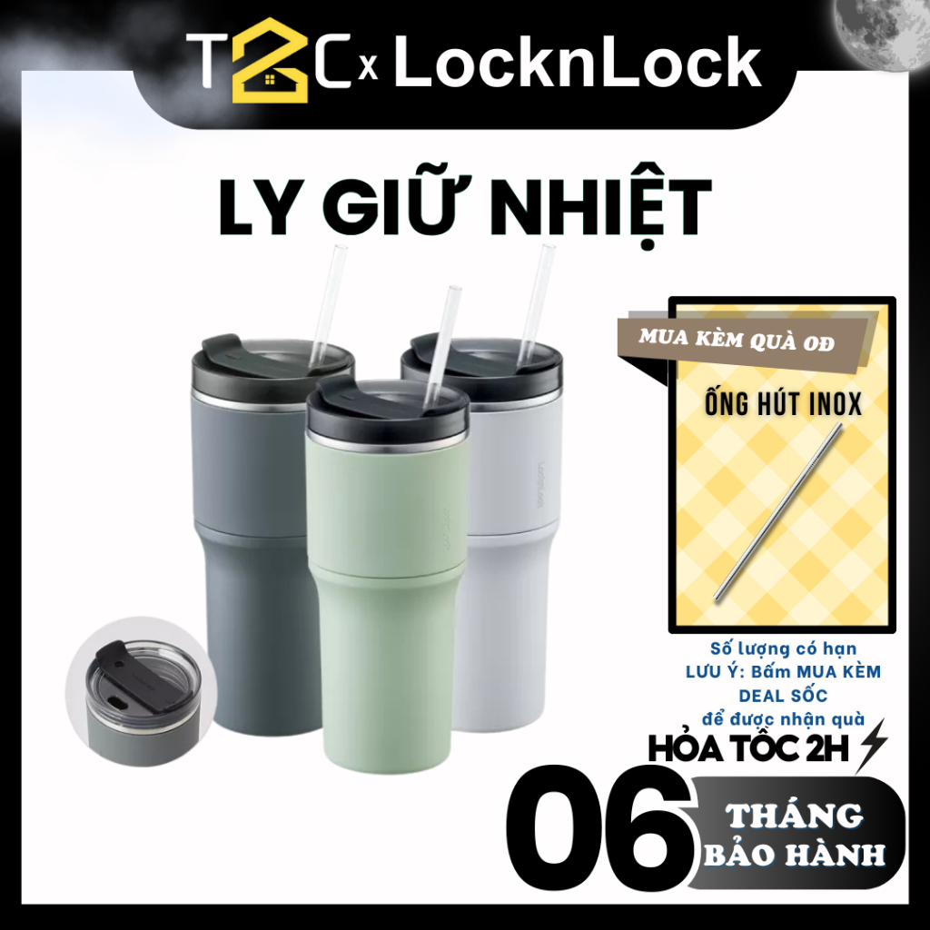 Ly Bình Nước Giữ Nhiệt Metro Drive Tumbler 650ML có kèm ống hút LocknLock LHC4277
