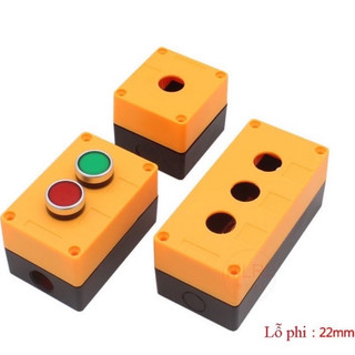 Hộp nút nhấn phi 22 phi 25 màu vàng