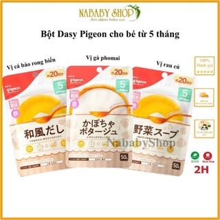 Bột Daisy nước dùng Pigeon đủ vị cho bé ăn dặm từ 5 tháng