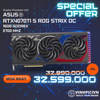 Card màn hình asus rog strix geforce rtx™ 4070 ti super 16gb gddr6x oc edition