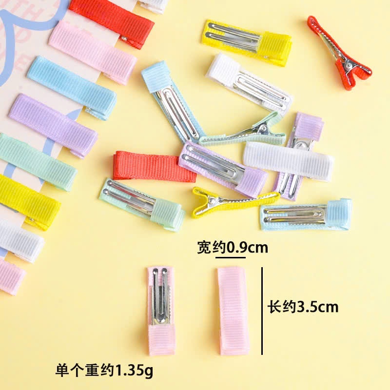 Combo 10 Kẹp Mỏ Vịt Bọc Vải 3,5 cm, Kẹp Bọc Ruy Băng Gân Nguyên Liệu Làm Đồ Handmade