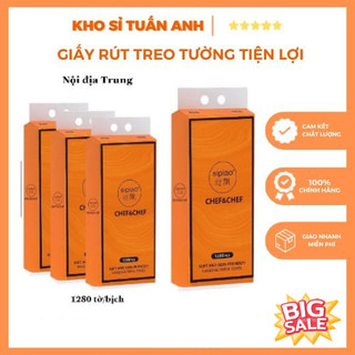  Thùng 4 Túi Giấy Rút Treo Tường Bịch 1280 tờ giấy ăn rút treo tường - siêu dai mềm mịn 