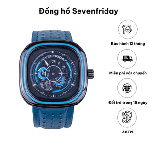 Đồng hồ nam Sevenfriday Signature màu Xanh, dây da mềm, mặt đồng hồ cực đẹp, thời trang dành cho Nam