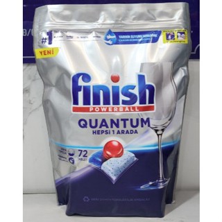 Combo Viên Rửa Chén Bát Finish Powerball Quantum 72 viên + Tặng viên Finish dùng thử