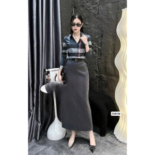  Chân váy dài replip chất liệu vải mùa thu hàng QCL1 23813 