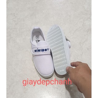 Giày bata trắng và xanh dán Asia size nữ