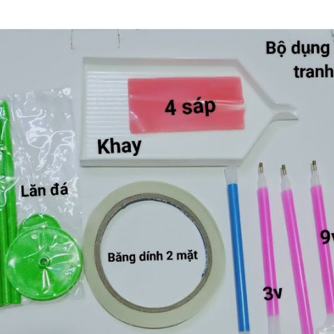 - Bộ dụng cụ làm tranh đính đá
