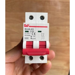 Attomat MCB DC 2P 25A, 32A, 63A 1000V LW - át 1 chiều DC Solar - chống sét DC spd