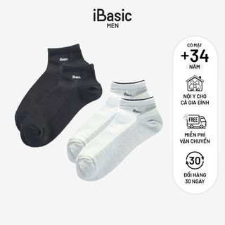 Combo 2 đôi vớ nam cổ ngắn logo iBasic iBasic SOM001