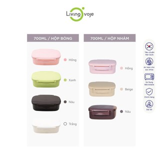 [Hộp cơm 700ml] Hộp cơm chia ngăn, hộp nhựa đựng cơm sử dụng được lò vi sóng - LivingOvoje