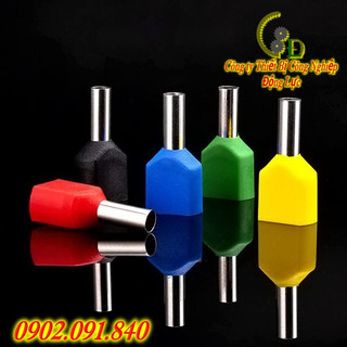 Đầu cos pin rỗng đôi bấm dây điện [100cái] đầu cốt kim bằng đồng, cosse (cót) nối aptomat (CB) TE